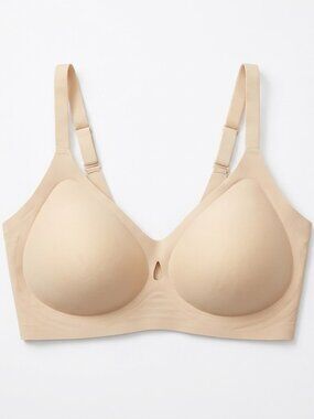 Shecurve Wireless Smoothing Tee Shirt Bra Nude Beige Seamless Comfy Size 3XL